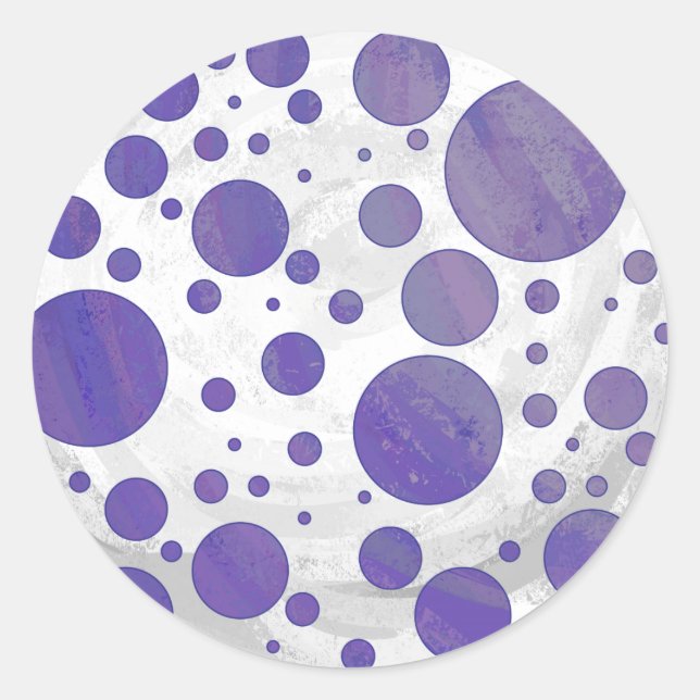 Blueberry Smear Polka Dot Classic Round Sticker (Front)