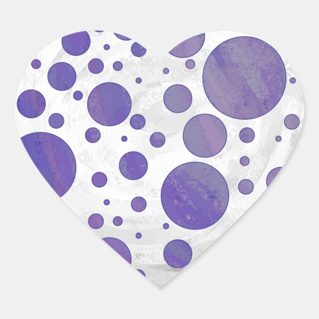 Blueberry Smear Polka Dot Heart Sticker (Front)