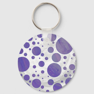 Blueberry Smear Polka Dot Key Ring