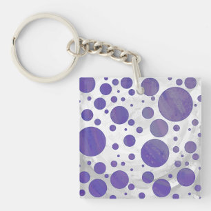 Blueberry Smear Polka Dot Key Ring