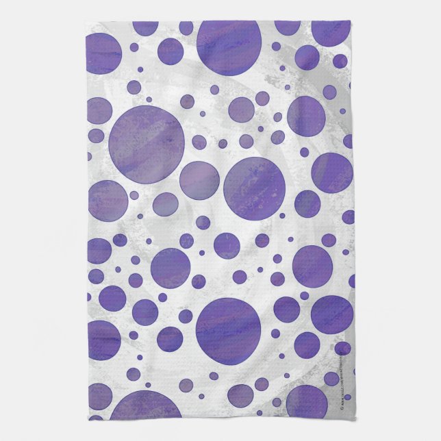 Blueberry Smear Polka Dot Tea Towel (Vertical)