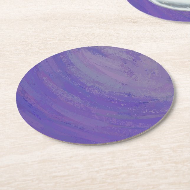 Blueberry Smear Round Paper Coaster (Angled)