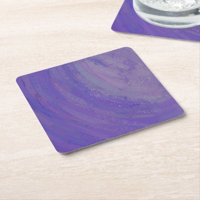 Blueberry Smear Square Paper Coaster (Angled)