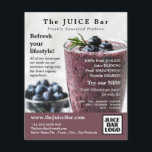 Blueberry Smoothie, Juice Bar Advertising Flyer<br><div class="desc">Blueberry Smoothie,  Juice Bar Advertising Flyers By The Business Card Store.</div>