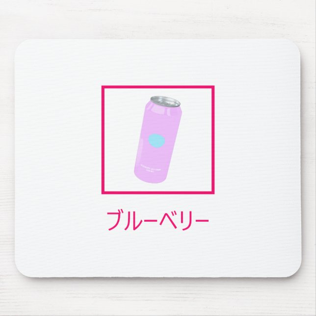 Blueberry Soda Soft Drink Vaporwave Aesthetic Mouse Mat (Front)