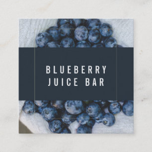 Blueberry Square Logo Modern Frame Business Card