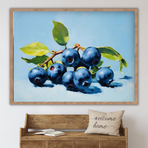 Blueberry Still Life Painting Abstract Fruit Art  Poster