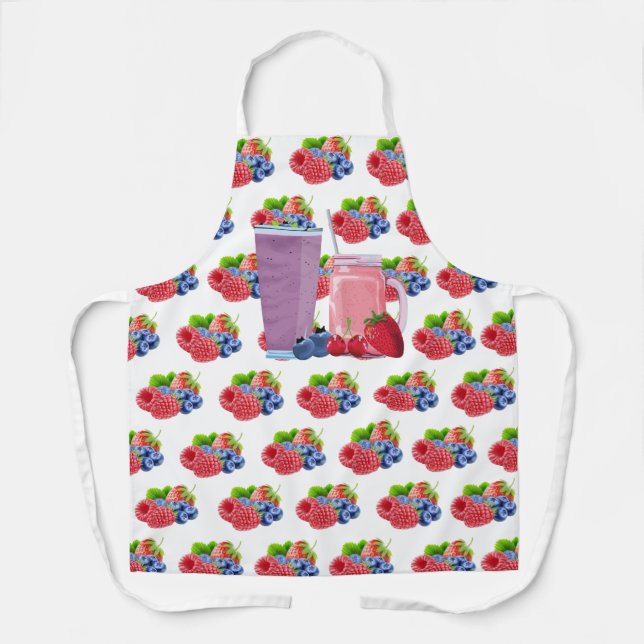 Blueberry & Strawberry Smoothie Apron (Front)