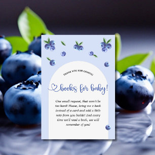 Blueberry Sweet Boy Baby Shower Books for Baby Enclosure Card