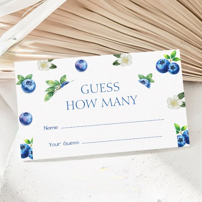 Blueberry themed Baby Shower Guess How Many Game Enclosure Card (Creator Uploaded)