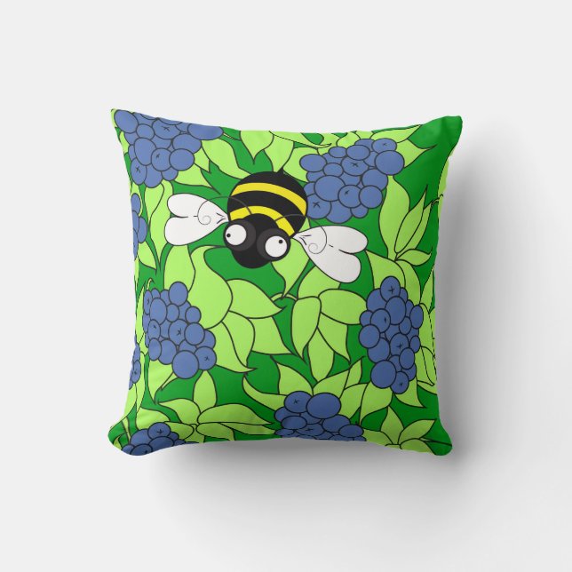 Blueberry Throw Pillow (Front)