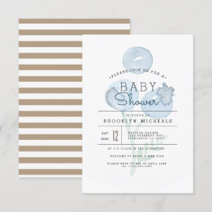 Blueberry Trio   Berry Watercolor Baby Shower Invitation