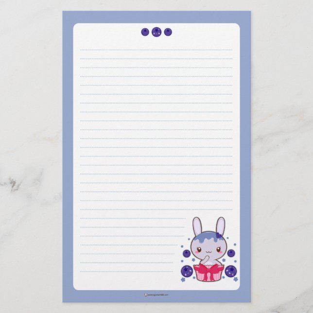 Blueberry Truffle Bunny Stationery (Front)