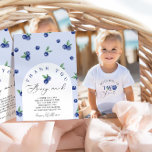 Blueberry Two sweet birthday photo thank you card<br><div class="desc">Blueberry Two sweet birthday photo thank you card 
Matching items available.</div>