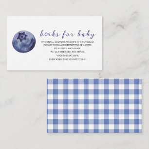 Blueberry  Watercolor  baby shower books for baby Enclosure Card