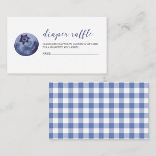 Blueberry Watercolor baby shower diaper raffle Enclosure Card