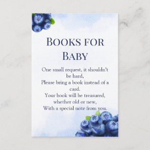 Blueberry Watercolor "Books for Baby" Shower Enclosure Card