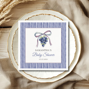 Blueberry Watercolor Gender Neutral Baby Shower Napkin