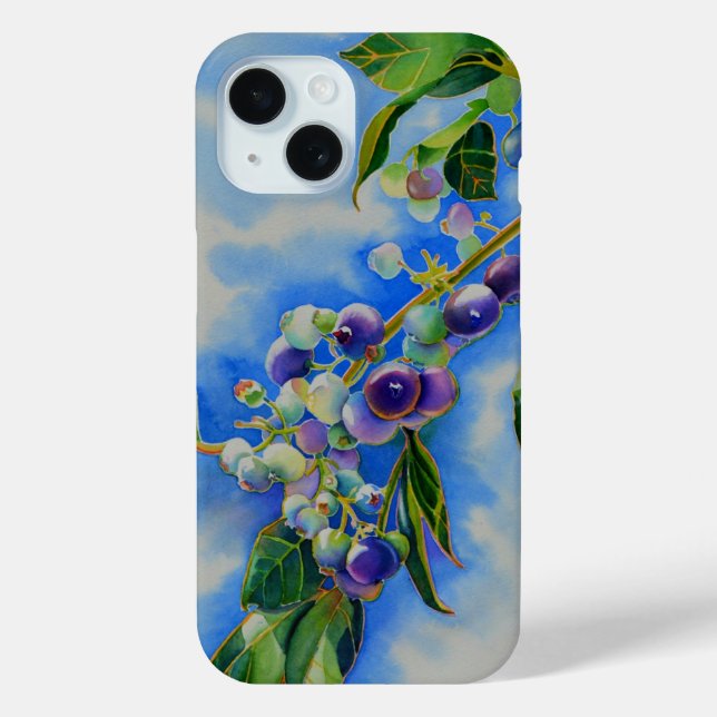 Blueberry watercolor painting Case-Mate iPhone case (Back)