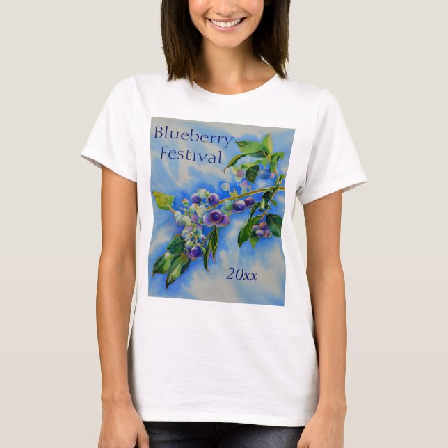 Blueberry watercolor painting T-Shirt (Front)