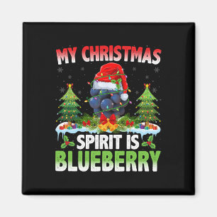 Blueberry Wearing Santa Hat - Christmas Spirit Is Magnet