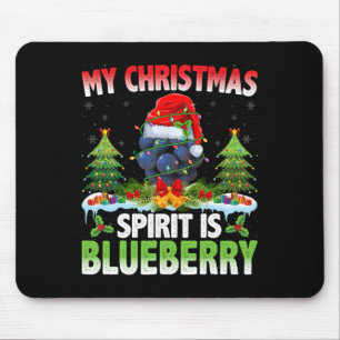 Blueberry Wearing Santa Hat - Christmas Spirit Is Mouse Mat