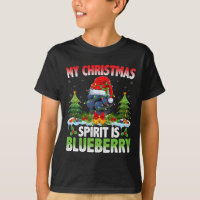 Blueberry Wearing Santa Hat - Christmas Spirit Is