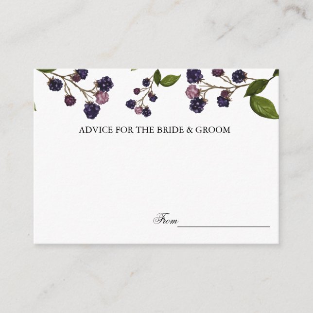 Blueberry  | Wedding Advice Cards (Front)