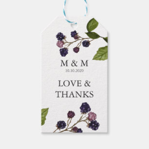 Blueberry   Wedding Monogram Thank You Favour Gift Tags