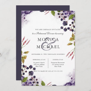 Blueberry Wedding Rehearsal Dinner Invitation