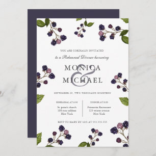 Blueberry Wedding Rehearsal Dinner Invitation