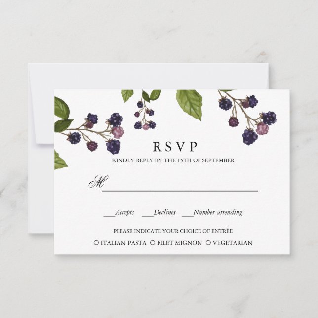 BlueBerry | WEDDING RSVP MEAL CHOICE (Front)