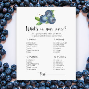 Blueberry - What's in your purse baby shower game