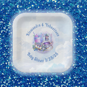 Blueberry Wishes Gnomery Kisses Shower Paper Plate