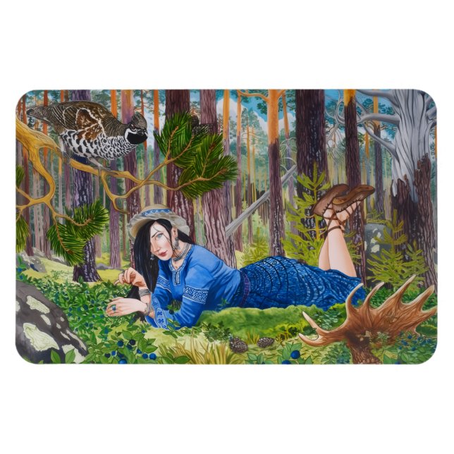 Blueberry Woman Flexible Magnet (Horizontal)