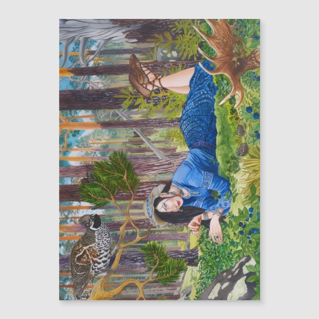 Blueberry Woman Magnetic Card (Front)