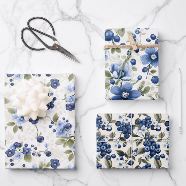  Blueberry Wrapping Paper Sheet (Front)