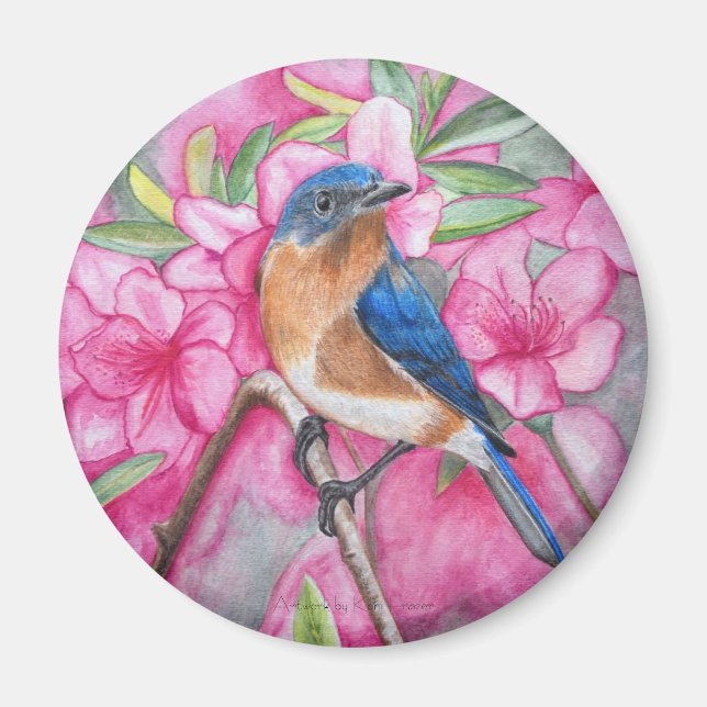 Bluebird Among the Azaleas MAGNET (Front)