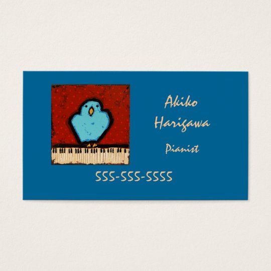 bluebird and keyboard pianist business card