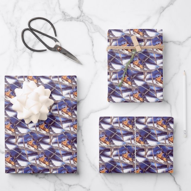 Bluebird Animal Nature Art Pattern  Wrapping Paper Sheet (Front)