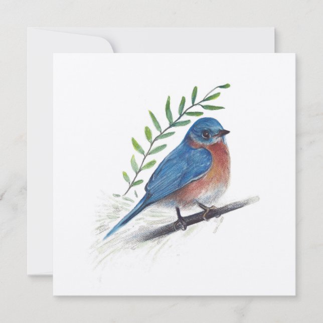 Bluebird Art With Greenery (Front)