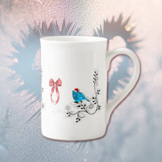 Bluebird at Christmas Bone China Mug (Creator Uploaded)