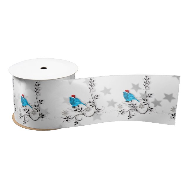 Bluebird at Christmas Satin Ribbon (Spool)