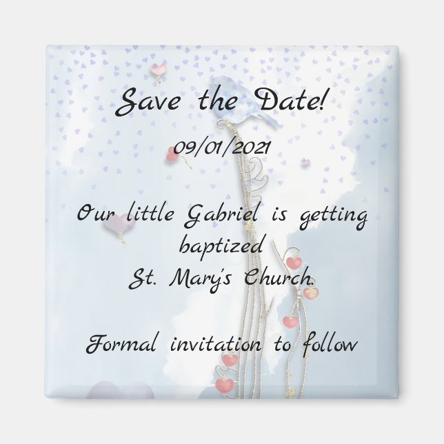 Bluebird Baby Shower Magnet (Front)