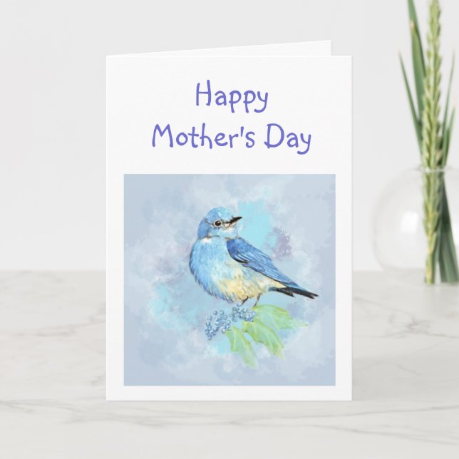 Bluebird Bird Art Scripture Christian Mother's Day Card (Front)