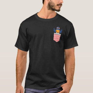 Bluebird Bird In Pocket With Sunglasses   T-Shirt