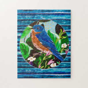 Bluebird Blue Barn Jigsaw Puzzle
