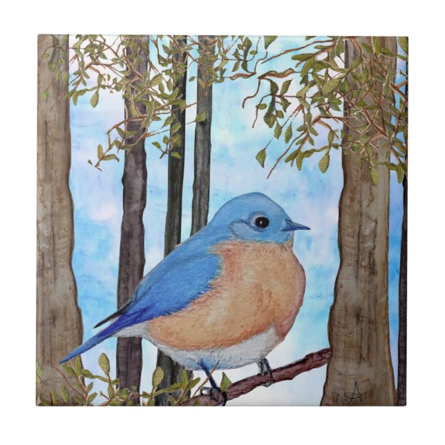 Bluebird Blue Sky Ceramic Tile (Front)