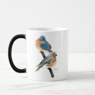 Bluebird Couple Watercolor Art Magic Mug