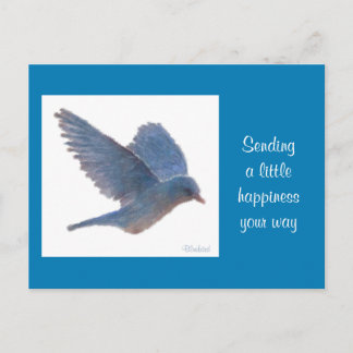 Bluebird Digital Realism Painting Happiness Card